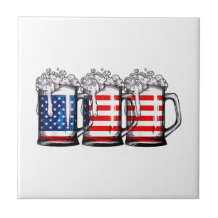 Beer American Flag 4 juli Mannen Women Merica Dr. Tegeltje