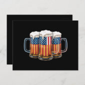 Beer Amerikaanse vlag 4 juli Amerika Drink de VS Briefkaart (Voorkant / Achterkant)