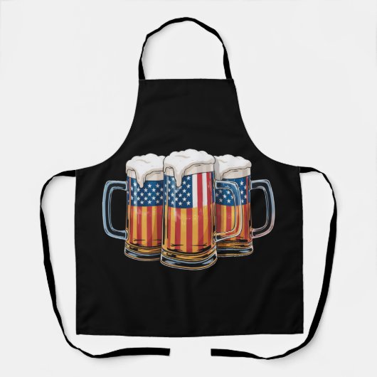 Beer Amerikaanse vlag 4 juli Amerika Drink de VS Schort (Voorkant)