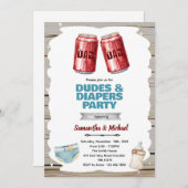 Beer and Diaper Party invitation Kaart (Voorkant / Achterkant)