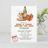 Beer And Wings Couples Shower Invitation (Debout devant)