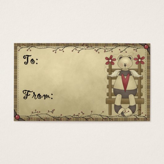 Beer Angel - Land/Prim Gift Labels Visitekaartjes (Voorkant)