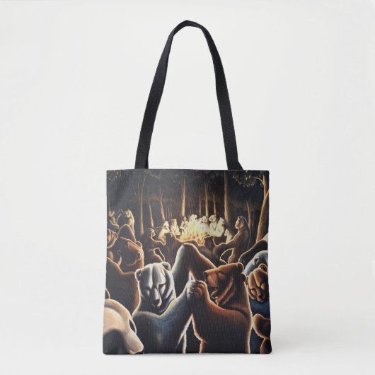 Beer Art Canvas tas Dansende Beren Shopping Bag (Voorkant)