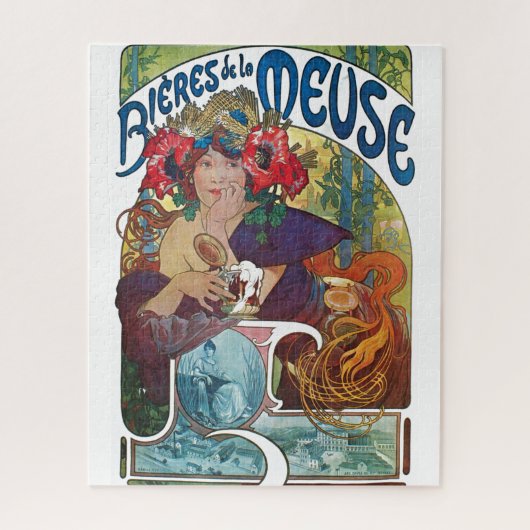 Beer Art Nouveau Alphonse Mucha Art Legpuzzel (Verticaal)