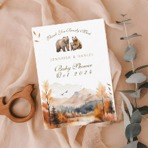 Beer Avontuur Herfst Bergen Neutrale Baby Shower