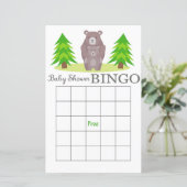 Beer baby shower bingo kaart, Woodland bingo (Staand voorkant)