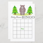Beer baby shower bingo kaart, Woodland bingo (Voorkant / Achterkant)