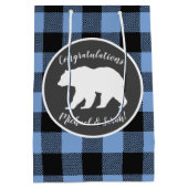 Beer Baby shower Boy Blue Medium Cadeauzakje (Achterkant)