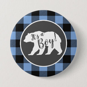 Beer Baby shower Boy Blue Ronde Button 7,6 Cm