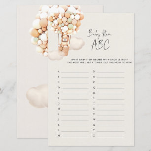 Beer Baby shower game - Baby ABC