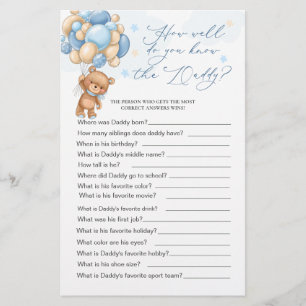 Beer Baby shower Game Hoe goed ken je papa?