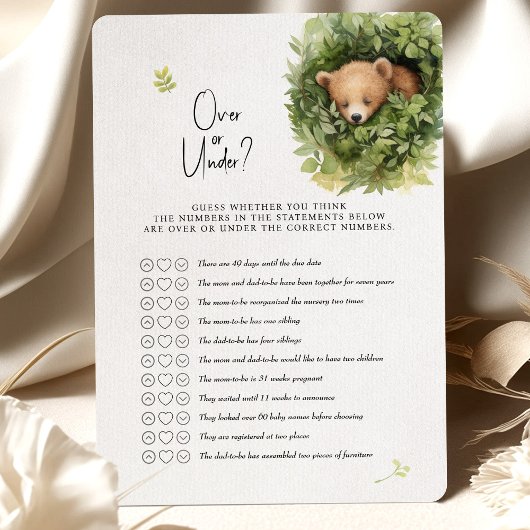 Beer Baby shower Game Over of Onder? Kaart