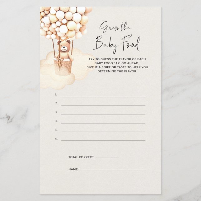 Beer Baby shower Game raad Baby voedsel (Voorkant)