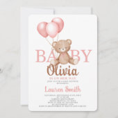 Beer Baby shower Girl Invitation Kaart (Voorkant)
