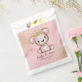 Beer Baby shower Princess Sparkly Pink Bedankzakje (Gezegeld)