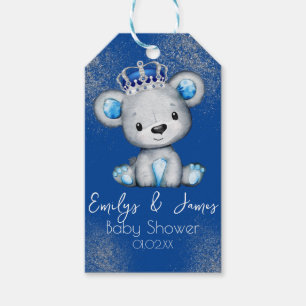 Beer Baby Shower Prins Glitterende Blauwe Jongens Cadeaulabel