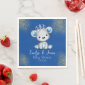 Beer Baby shower Prins Sparkly Blue Boys Servet (Insitu)