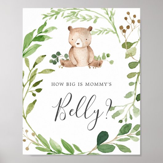 Beer Baby shower Raad eens hoe groot is mama's bui Poster (Voorkant)