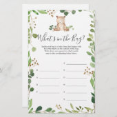 Beer Baby shower Raad eens wat er in de tas spel (Voorkant / Achterkant)