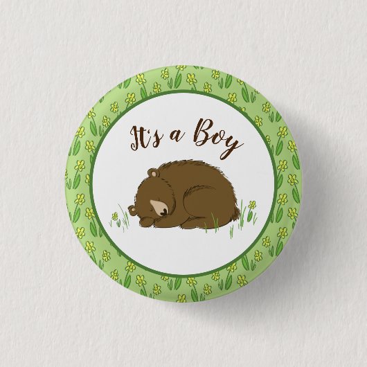 Beer Baby shower Ronde Button 3,2 Cm (Voorkant)