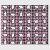 Beer Baby shower Roze Cadeaupapier (Vlak)