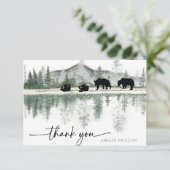 Beer Baby shower | Rustieke bergen Bedankkaart (Staand voorkant)