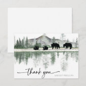 Beer Baby shower | Rustieke bergen Bedankkaart (Voorkant / Achterkant)