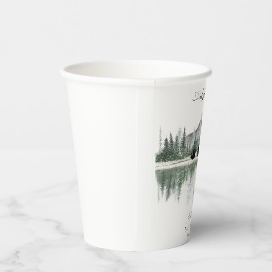 Beer Baby Shower | Rustieke Bergen  Papieren Bekers (Rechts)