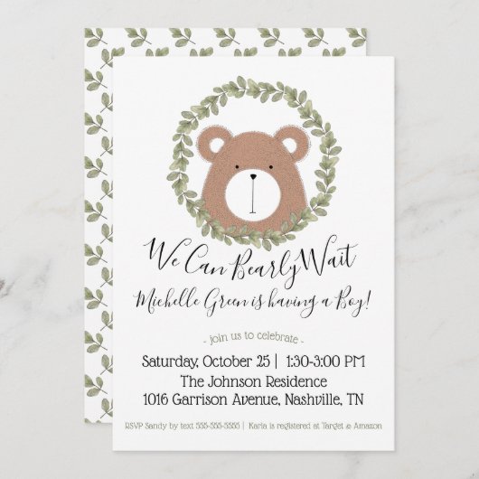 Beer Baby shower Uitnodiging (Voorkant / Achterkant)