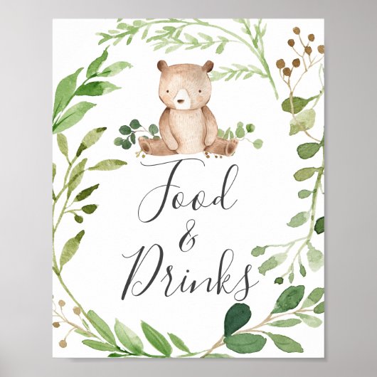 Beer Baby shower Voedsel- en Drinken Onderteken Poster (Voorkant)