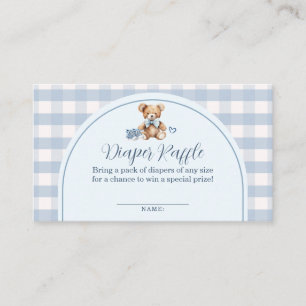 Beer Babyschoenen Gingham Baby Shower Luier Raffle Informatiekaartje