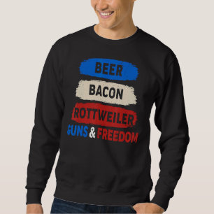 Beer Bacon Rottweiler Pistolen Vrijheid 4de Trui