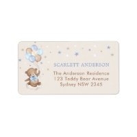 Beer Ballon Blue Brown Stars Return Address
