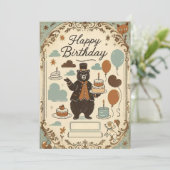 Beer & Ballon Verjaardagsparade Kaart (Staand voorkant)