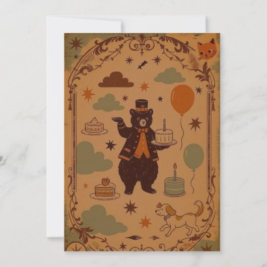Beer & Ballon Verjaardagsparade Kaart (Achterkant)
