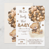 Beer ballonnen baby boy douche kaart (Voorkant / Achterkant)