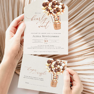 Beer ballonnen Baby shower in één uitnodiging