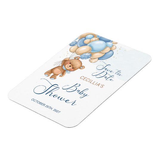 Beer ballonnen Baby shower Opslaan Datum Magneet (Linkerzijde)