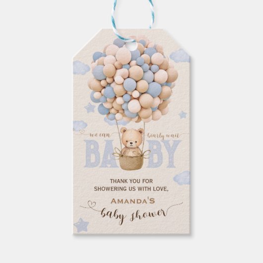 Beer ballonnen Barly Wait Boy Shower Dank u Cadeaulabel (Voorkant)