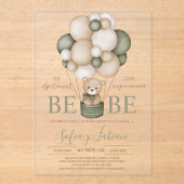 Beer Ballonnen Boy Baby shower Acryl Uitnodiging Acryl Uitnodigingen (Voorkant)
