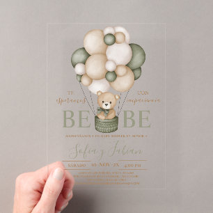 Beer Ballonnen Boy Baby shower Acryl Uitnodiging Uitnodigingen