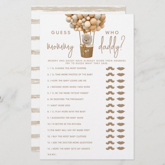 Beer ballonnen Moderne Gender Neutra Shower Game (Voorkant / Achterkant)