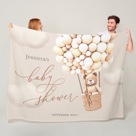 Beer-ballonnen Neutrale Virtual Shower Backdrop Fleece Deken (In situ)