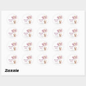 Beer Ballonnen Pastel Paarse Baby shower Dank u Ronde Sticker (Vel)