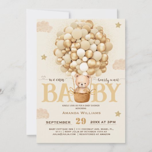 Beer-ballonnen vroeg wachten Baby shower Kaart (Voorkant)