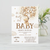 Beer-ballonnen vroeg wachten Baby shower Kaart (Staand voorkant)