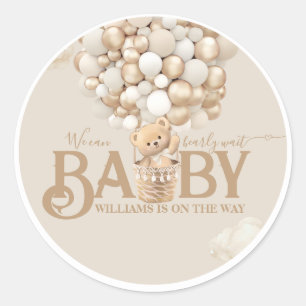 Beer-ballonnen vroeg wachten Baby shower Ronde Sticker