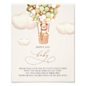 Beer ballonnen - zeg geen BABY - gebarentaal Foto Afdruk (Voorkant)