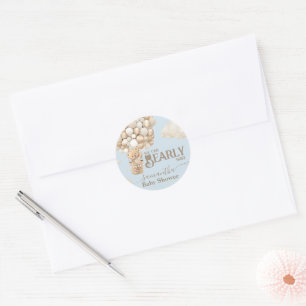 Beer Balloon Barly Wait Boy Blauw Baby shower Ronde Sticker
