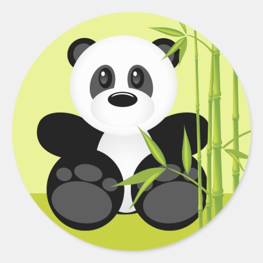 Beer Bamboo Panda Ronde Sticker (Voorkant)